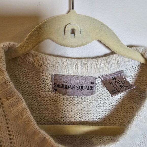 Sheridan Square Sweater Women Size Medium Silk Angora Vintage Cozy Pockets - Picture 7 of 13